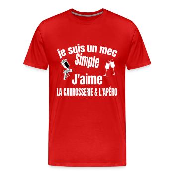 carrosserie et apéro - T-shirt bio Premium Homme - rouge - Devant - Damien (186cm)