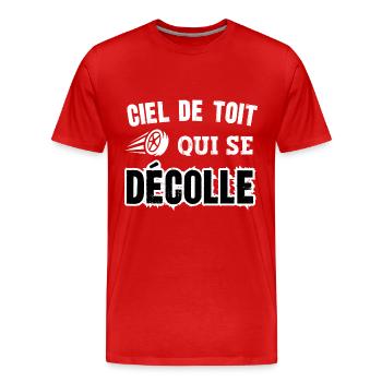 ciel de toit qui se décolle - T-shirt bio Premium Homme - rouge - Devant - Damien (186cm)