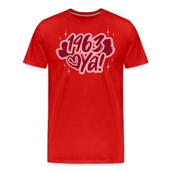 Ya year of birth 1963 birthday 60 years - Men's Premium Organic T-Shirt - red - Front - Damien (186cm)