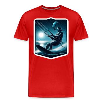 Kitesurfing - Men's Premium Organic T-Shirt - red - Front - Damien (186cm)