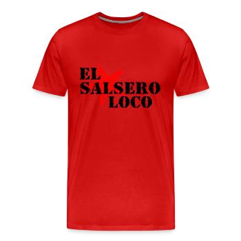 El Salsero Loco - Salsa Dance Shirts - Männer Premium Bio T-Shirt - Rot - Vorne - Damien (186cm)