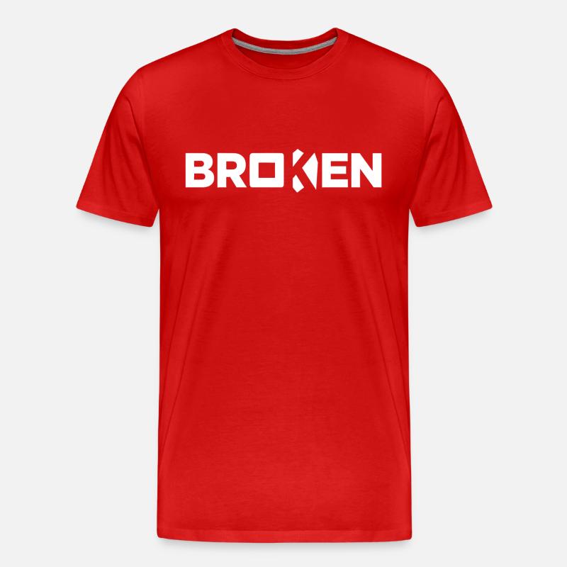 Broken - Männer Premium Bio T-Shirt - Rot