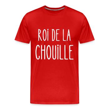 roi de la chouille - T-shirt bio Premium Homme - rouge - Devant - Damien (186cm)