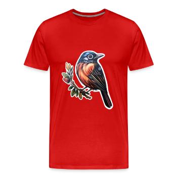 Vogel - Männer Premium Bio T-Shirt - Rot - Vorne - Damien (186cm)
