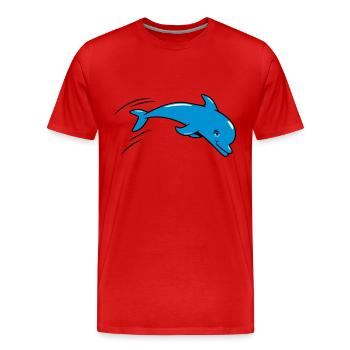Delfin sweet dear - Men's Premium Organic T-Shirt - red - Front - Damien (186cm)