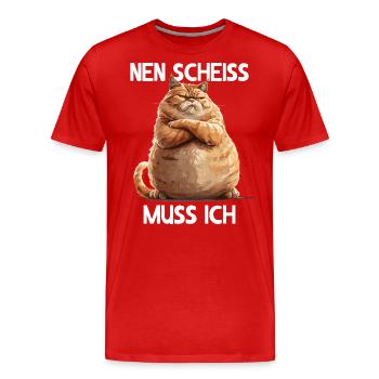 Cat kitty I have to fuck - Men's Premium Organic T-Shirt - red - Front - Damien (186cm)