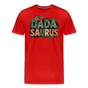 Dinosaur Dad Saurus Gift Dad - Men's Premium Organic T-Shirt - red - Front - Damien (186cm)