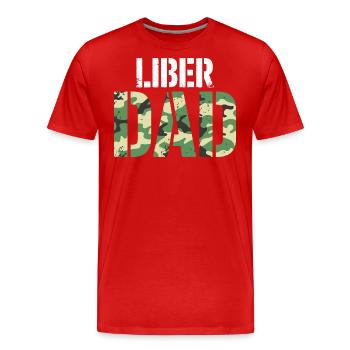 Humor Libertarian Camo Freedom Dad - Men's Premium Organic T-Shirt - red - Front - Damien (186cm)