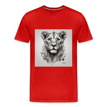 King of the jungle - Men's Premium Organic T-Shirt - red - Front - Damien (186cm)