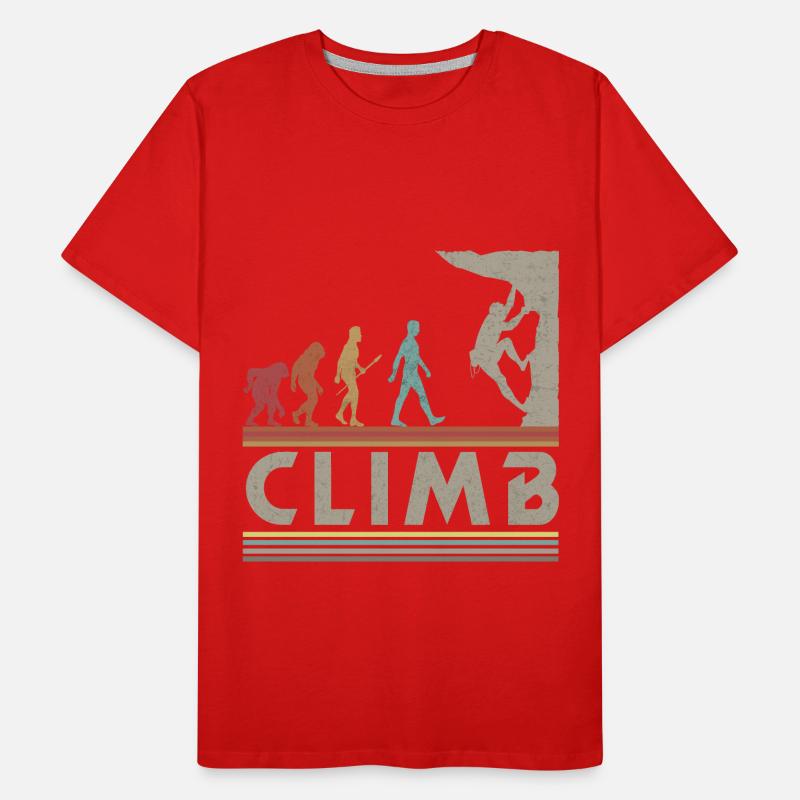 Climb Evolution Escalade Funny Climber Boulder T-shirt bio Premium Homme