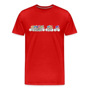 Bikologie Biker Bike Design Vélo de route Cycliste - T-shirt bio Premium Homme - rouge - Devant - Damien (186cm)