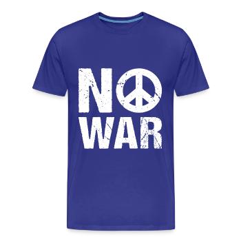 No War Peace Sign - Men's Premium Organic T-Shirt - royal blue - Front - Damien (186cm)