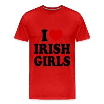 I love irish girls - Männer Premium Bio T-Shirt - Rot - Vorne - Damien (186cm)