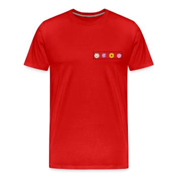 Bunte Blumen - Männer Premium Bio T-Shirt - Rot - Vorne - Damien (186cm)
