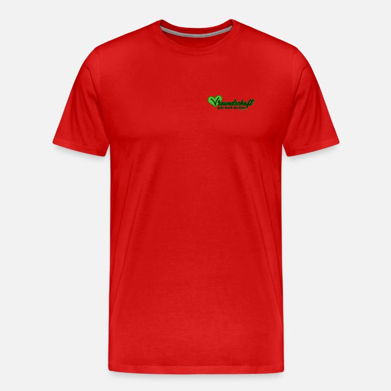 Vreundschaft geht durch das Herz - Männer Premium Bio T-Shirt - Rot