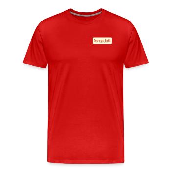 Never Fail Outfit Mode für Jedermann. - Männer Premium Bio T-Shirt - Rot - Vorne - Damien (186cm)