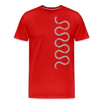 Band Streifen Muster - Männer Premium Bio T-Shirt - Rot - Vorne - Damien (186cm)