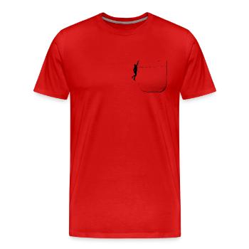 DS2022 Pocket Klettern - Männer Premium Bio T-Shirt - Rot - Vorne - Damien (186cm)