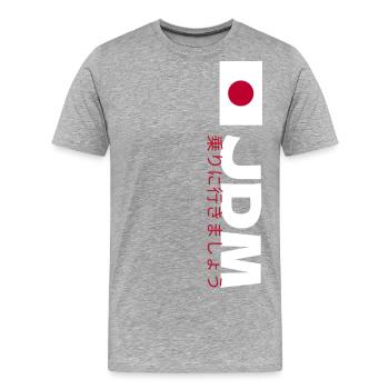 JDM_One - Men's Premium Organic T-Shirt - heather grey - Front - Damien (186cm)