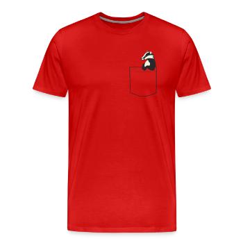 Blaireau de poche - T-shirt bio Premium Homme - rouge - Devant - Damien (186cm)