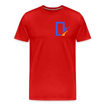 Geometrische Blau Orange Kaskade - Männer Premium Bio T-Shirt - Rot - Vorne - Damien (186cm)