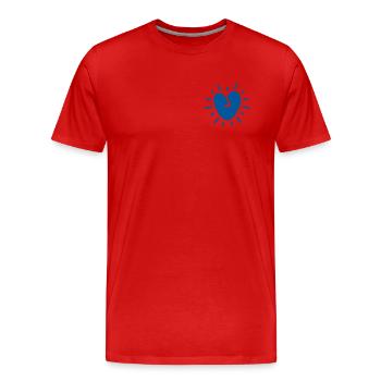 Cœur rayonnant bleu – design romantique et joyeux - T-shirt bio Premium Homme - rouge - Devant - Damien (186cm)