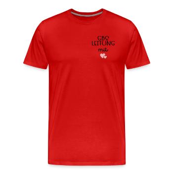 Bildung Betreuung Leitung - Männer Premium Bio T-Shirt - Rot - Vorne - Damien (186cm)