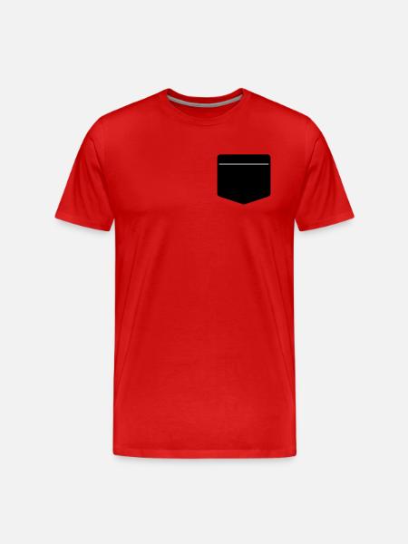 Brusttasche - Männer Premium Bio T-Shirt - Rot