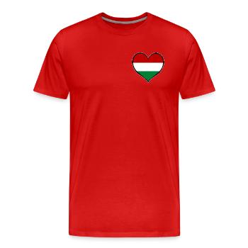 Ungarn Herzflagge - Männer Premium Bio T-Shirt - Rot - Vorne - Damien (186cm)