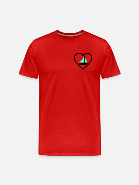 Cuore Vela – Passione Navigazione - Men's Premium Organic T-Shirt - red