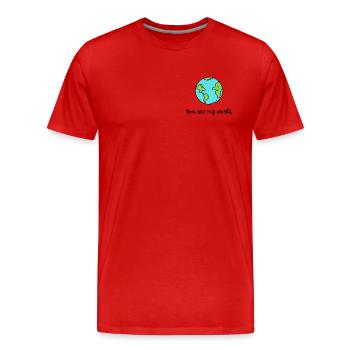 Du bist meine Welt. - Männer Premium Bio T-Shirt - Rot - Vorne - Damien (186cm)