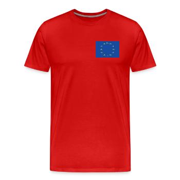 Cercle de Rires avec LOL Jaune - T-shirt bio Premium Homme - rouge - Devant - Damien (186cm)
