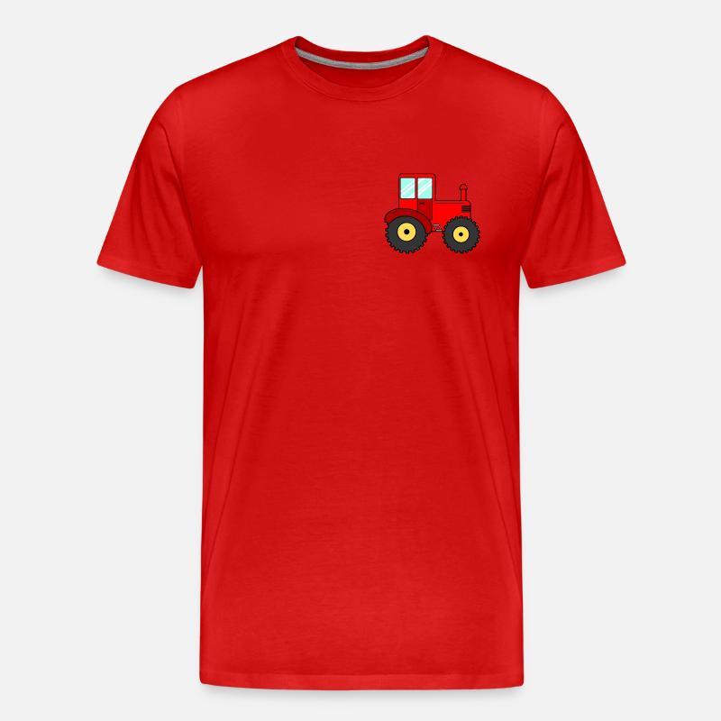 Traktor Rot - Männer Premium Bio T-Shirt - Rot