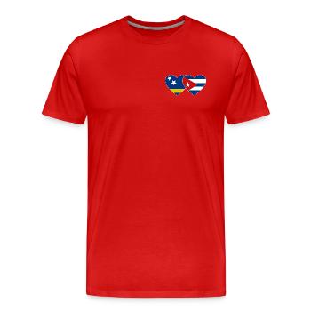 Curacao Kuba Flagge Herz - Männer Premium Bio T-Shirt - Rot - Vorne - Damien (186cm)