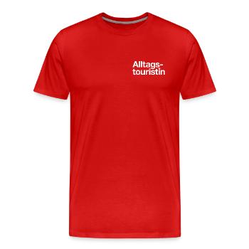 GODNEWS Everyday Tourist »Logo« (white) - Men's Premium Organic T-Shirt - red - Front - Damien (186cm)