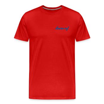 Amour Ouf – Bright Blue Style - Men's Premium Organic T-Shirt - red - Front - Damien (186cm)