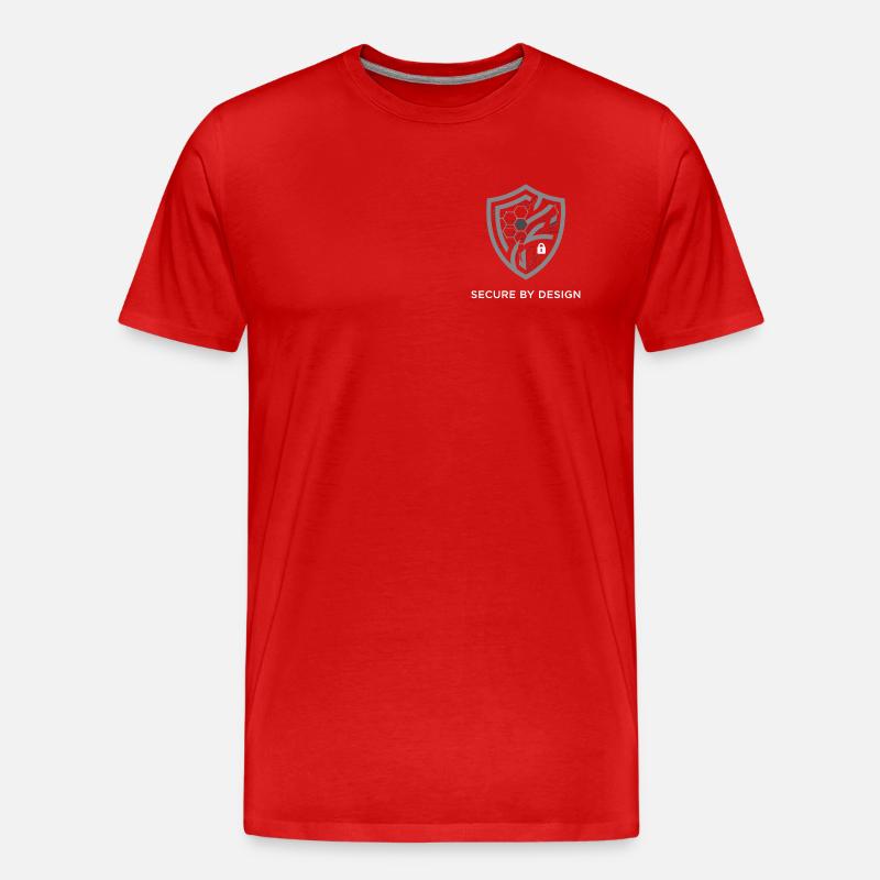 Logo Secure by Design in weiß/grau - Männer Premium Bio T-Shirt - Rot