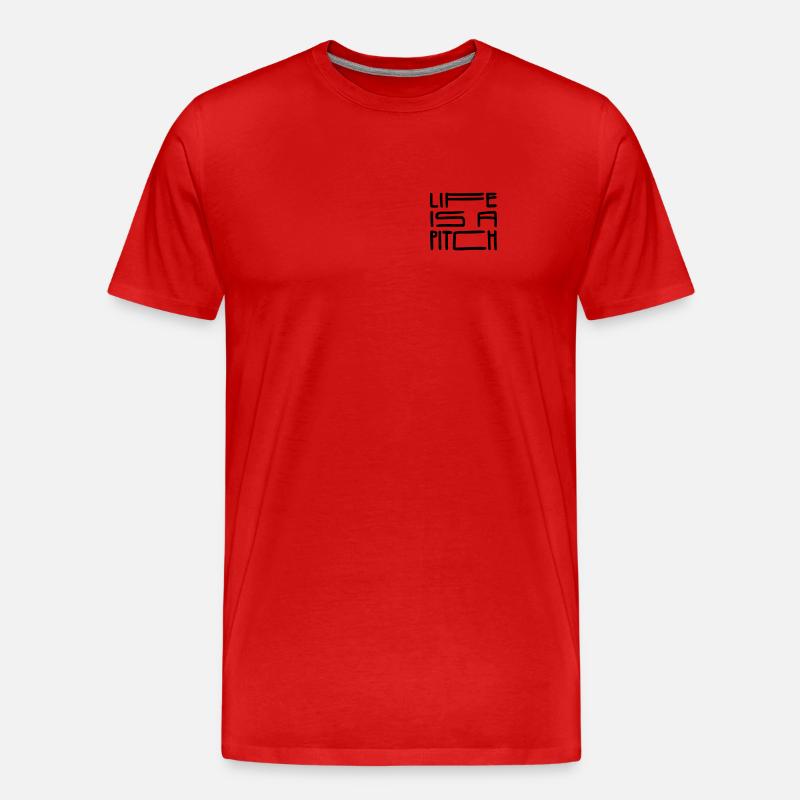 Life is a Pitch - Männer Premium Bio T-Shirt - Rot