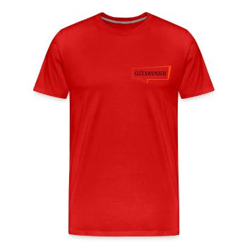 Bulle de Félicitations - 2 Couleurs - T-shirt bio Premium Homme - rouge - Devant - Damien (186cm)