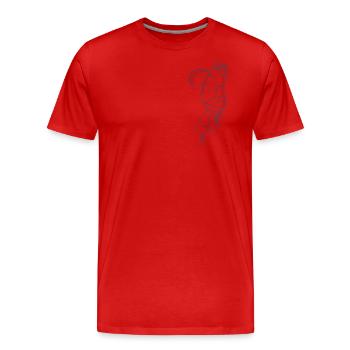 Glace affamée - T-shirt bio Premium Homme - rouge - Devant - Damien (186cm)