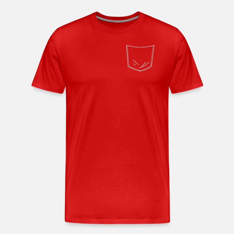 Brusttasche - Männer Premium Bio T-Shirt - Rot