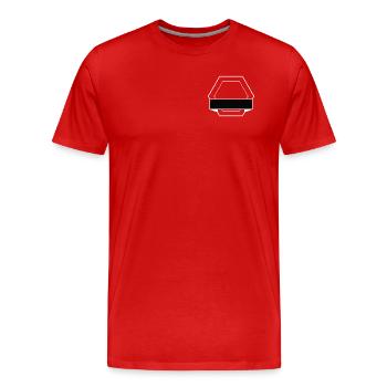 Logo hexagonal - T-shirt bio Premium Homme - rouge - Devant - Damien (186cm)