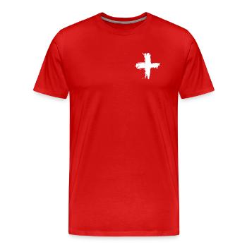 SCHWEIZ SWISS SWITZERLAND EUROPA SPORT FAN - Männer Premium Bio T-Shirt - Rot - Vorne - Damien (186cm)