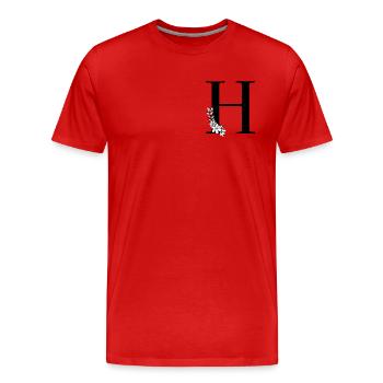 Buchstabe H - Männer Premium Bio T-Shirt - Rot - Vorne - Damien (186cm)