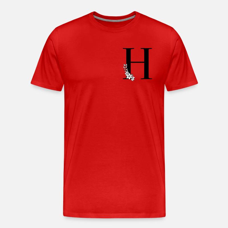 Buchstabe H - Männer Premium Bio T-Shirt - Rot