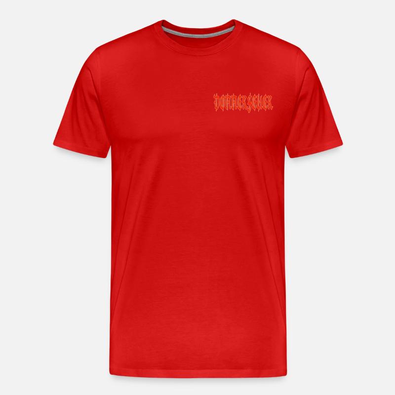 Donnerfeuerschrift red - Männer Premium Bio T-Shirt - Rot