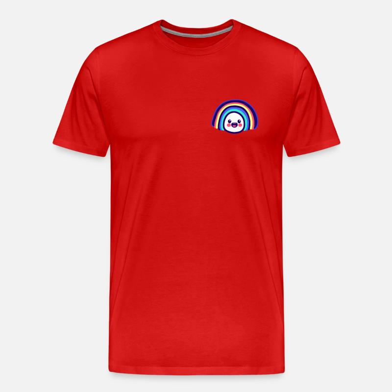 Regenbogen süß - Männer Premium Bio T-Shirt - Rot