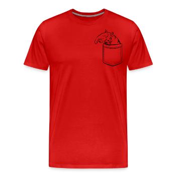 Mon tapir dans ma poche - poche poitrine - T-shirt bio Premium Homme - rouge - Devant - Damien (186cm)