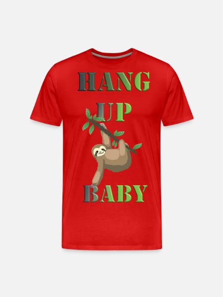Faultier chillt - Männer Premium Bio T-Shirt - Rot