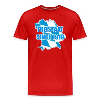 Freistaat Bayern Bayer bayrisch bayerisch Spruch - Männer Premium Bio T-Shirt - Rot - Vorne - Damien (186cm)